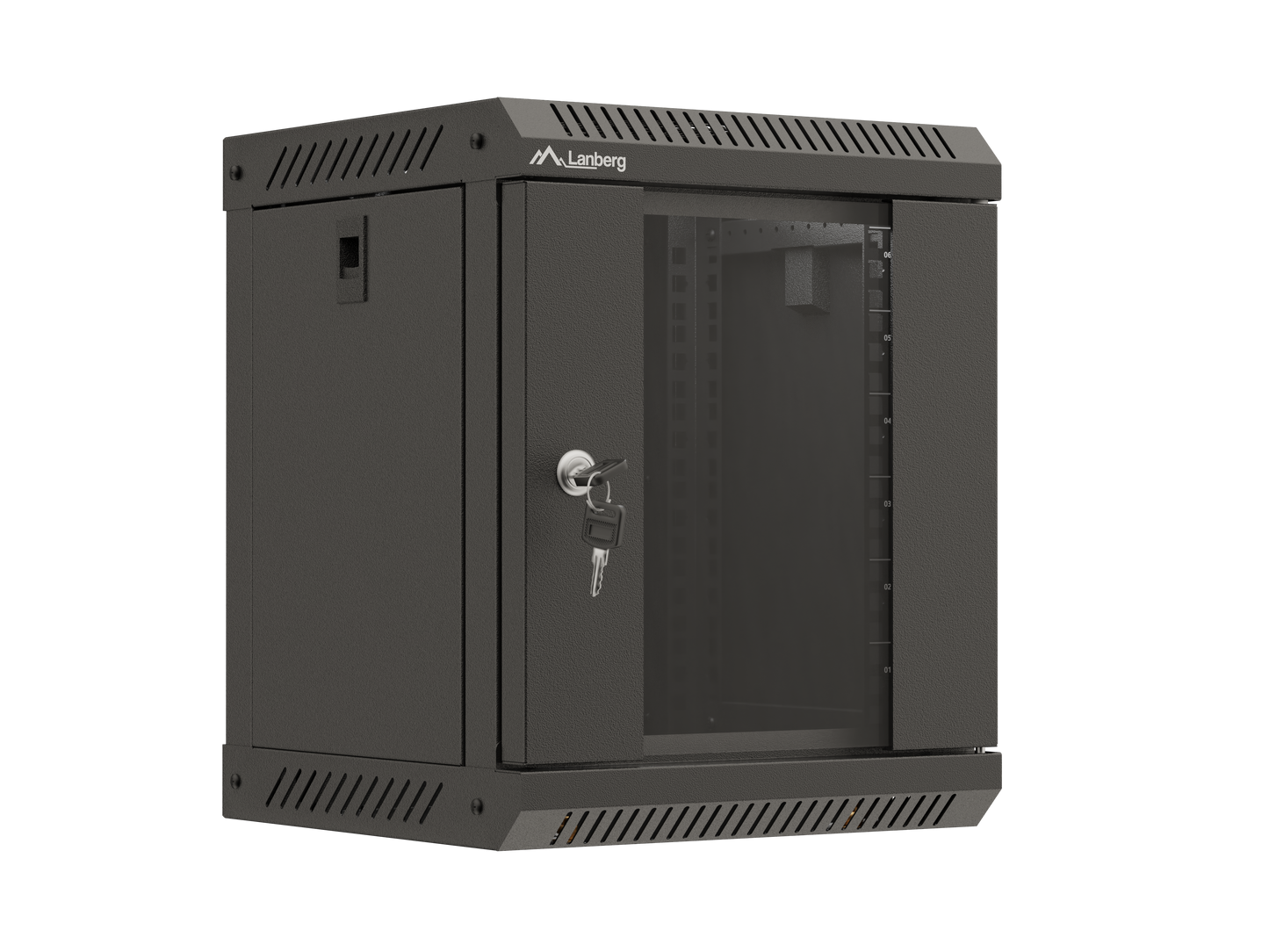 Szafa instalacyjna Rack wisząca 10" szara / czarna / 4U / 6U / 9U przeszklone drzwi