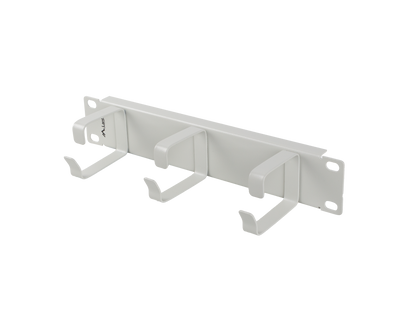 Organizer do kabli do szaf rack 10" 1U z metalowymi uchwytami typ B czarny / szary