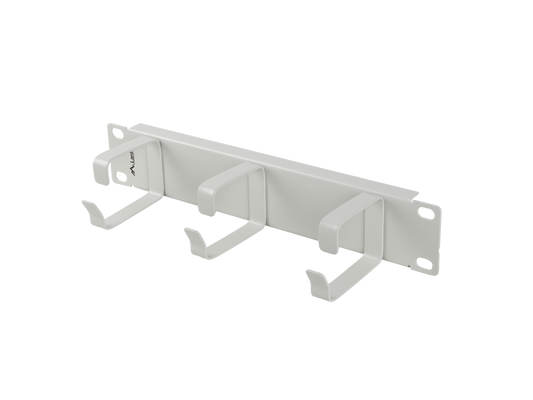 Organizer do kabli do szaf rack 10" 1U z metalowymi uchwytami typ B czarny / szary